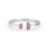 Colorful Pink Baguette Stone Gold Ring