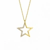 Modern Stone Star Silver Necklace