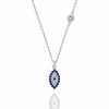Eye-Shaped Evil Eye Silver Necklace