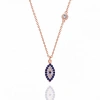 Eye-Shaped Evil Eye Silver Necklace