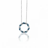 Blauer Emaille Creolen Kette