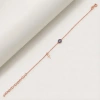 Nazar Bocuğu Round-Shaped Tiny Cross Dangling Silver Bracelet