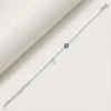 Nazar Bocuğu Round-Shaped Tiny Cross Dangling Silver Bracelet