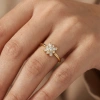Baguette Stone Snowflake Gold Ring