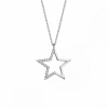 Modern Stone Star Silver Necklace