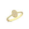 Pırlantalı Oval Pave Taşlı Yüzük