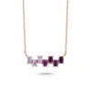 Zikzak Mor Baget Taşlı Altın Kolye