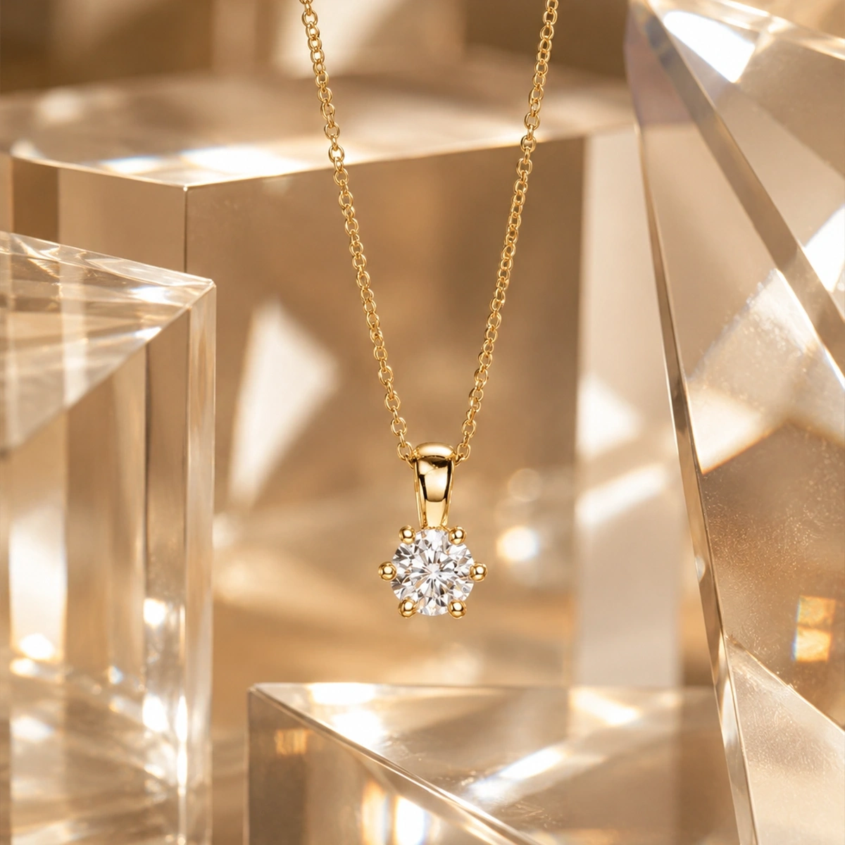 0,05 ct Amor Tektaş Pırlanta Kolye