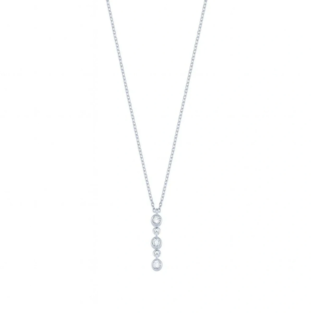 3 Taş Sallantılı Altın Kolye