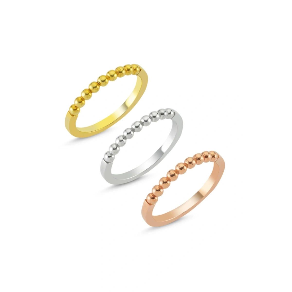 Üçlü Yarım Tur Toplu Gümüş Yüzük