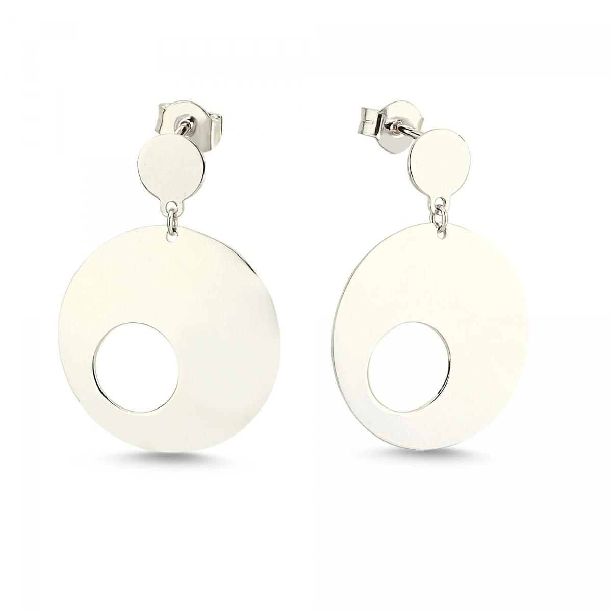 Yuvarlak Sallantılı Altın Küpe