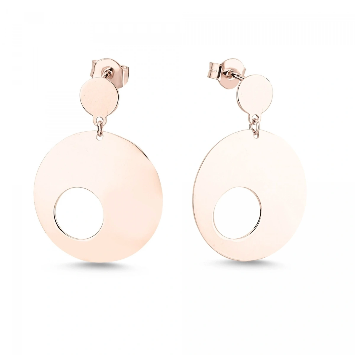 Yuvarlak Sallantılı Altın Küpe