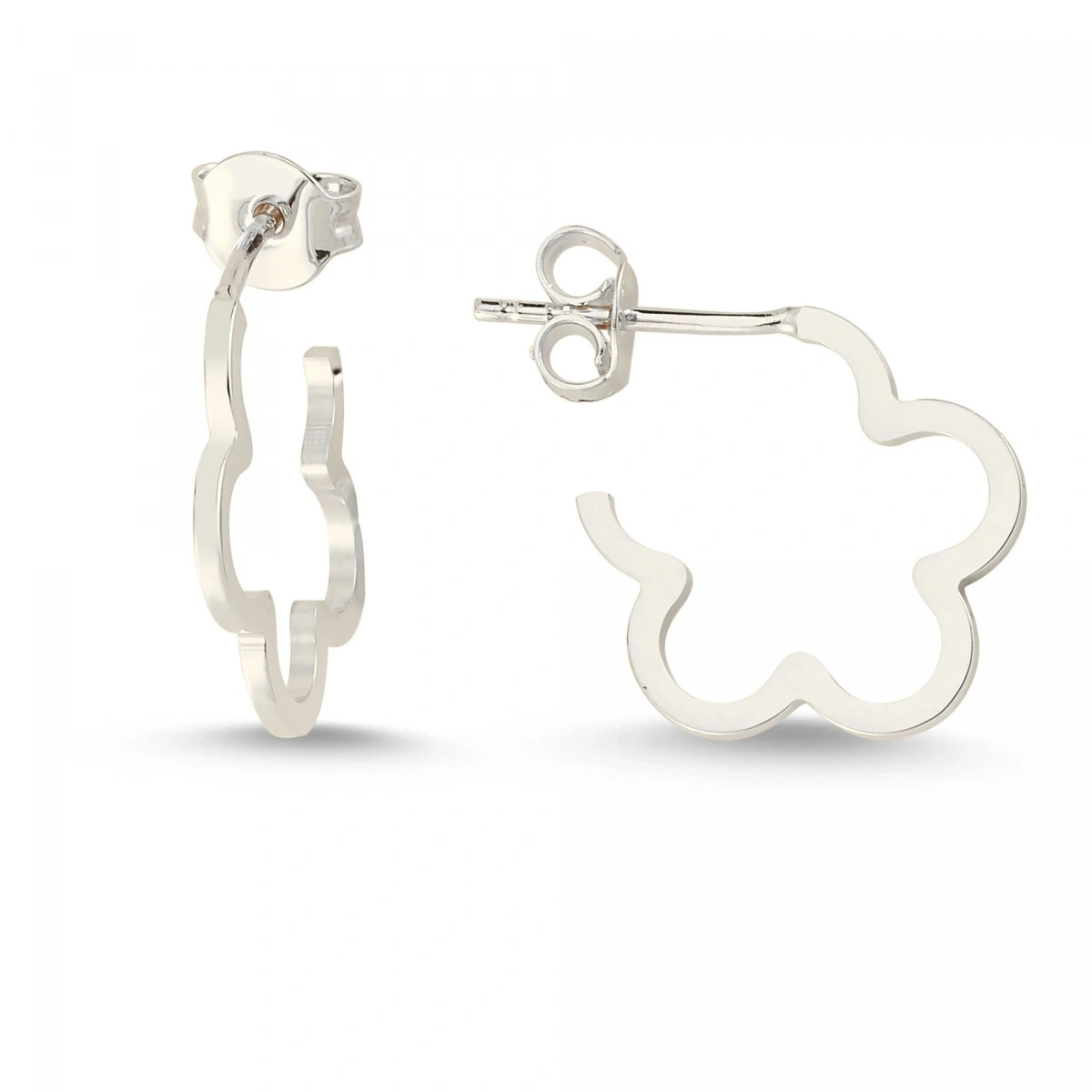 Modern Çiçek Altın Küpe