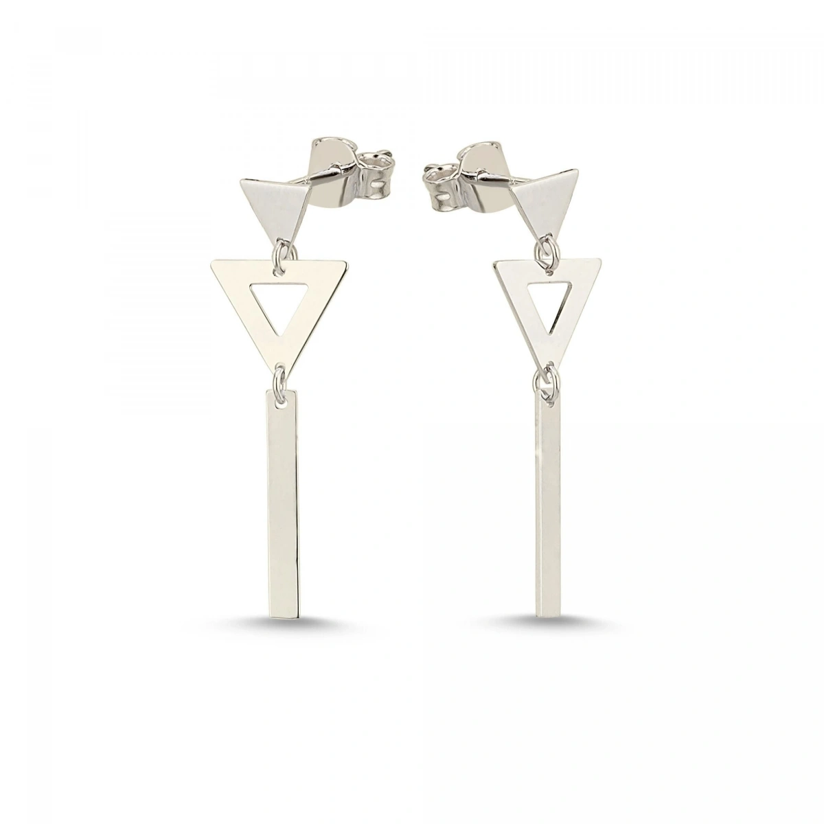 Üçgen Formlu Altın Küpe