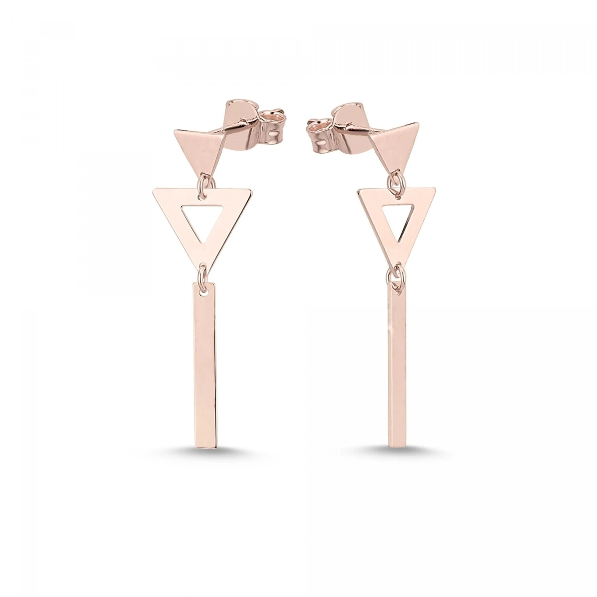 Üçgen Formlu Altın Küpe