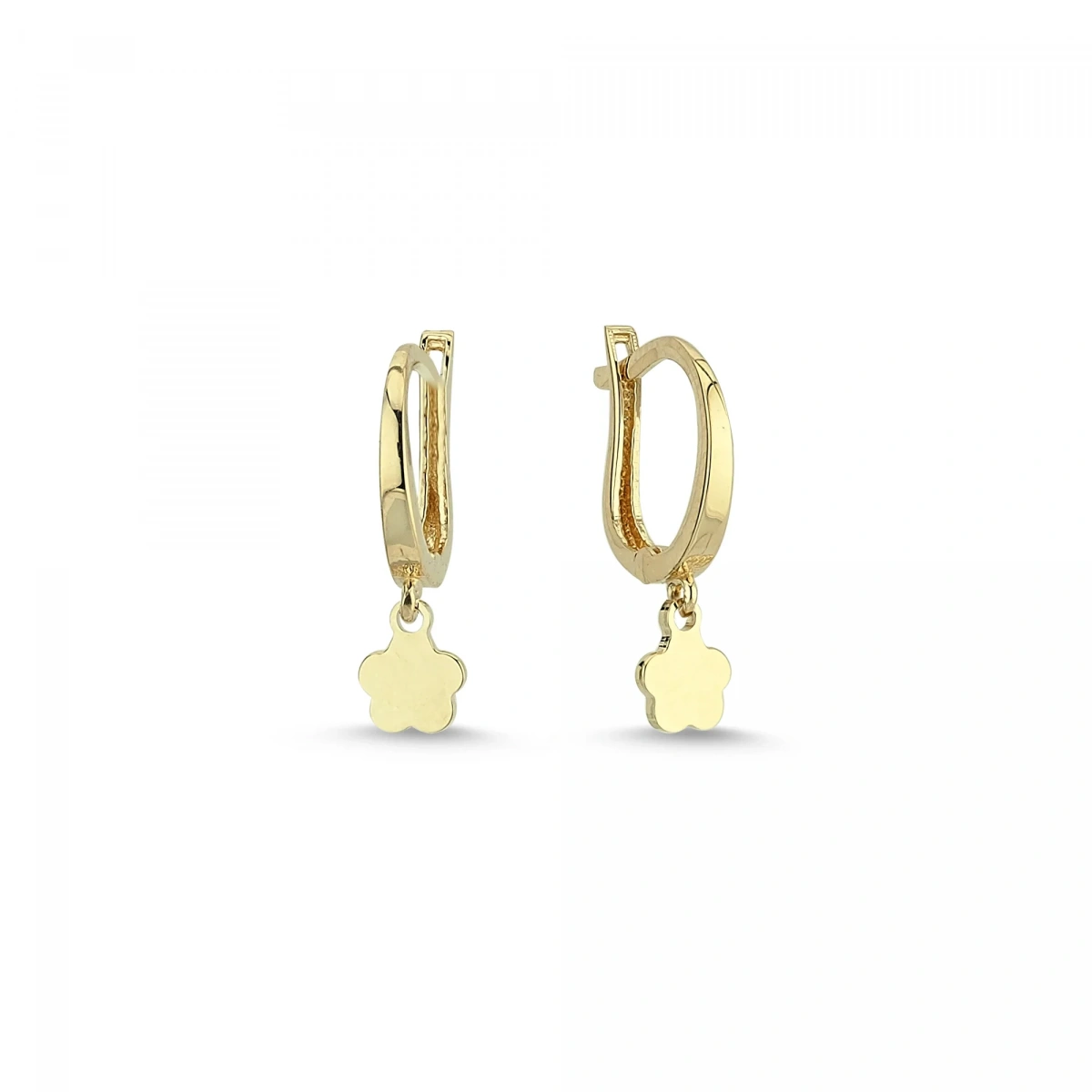 Çiçek Sallantılı Altın Küpe