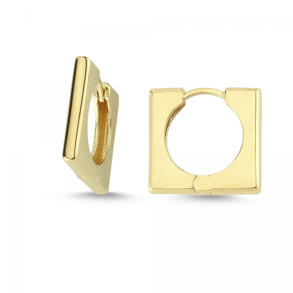 Kare Modern Altın Küpe