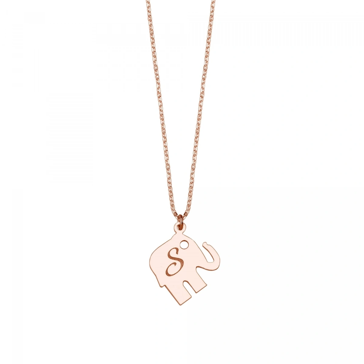 Lazer Kesim Harfli Orta Boy Fil Kolye