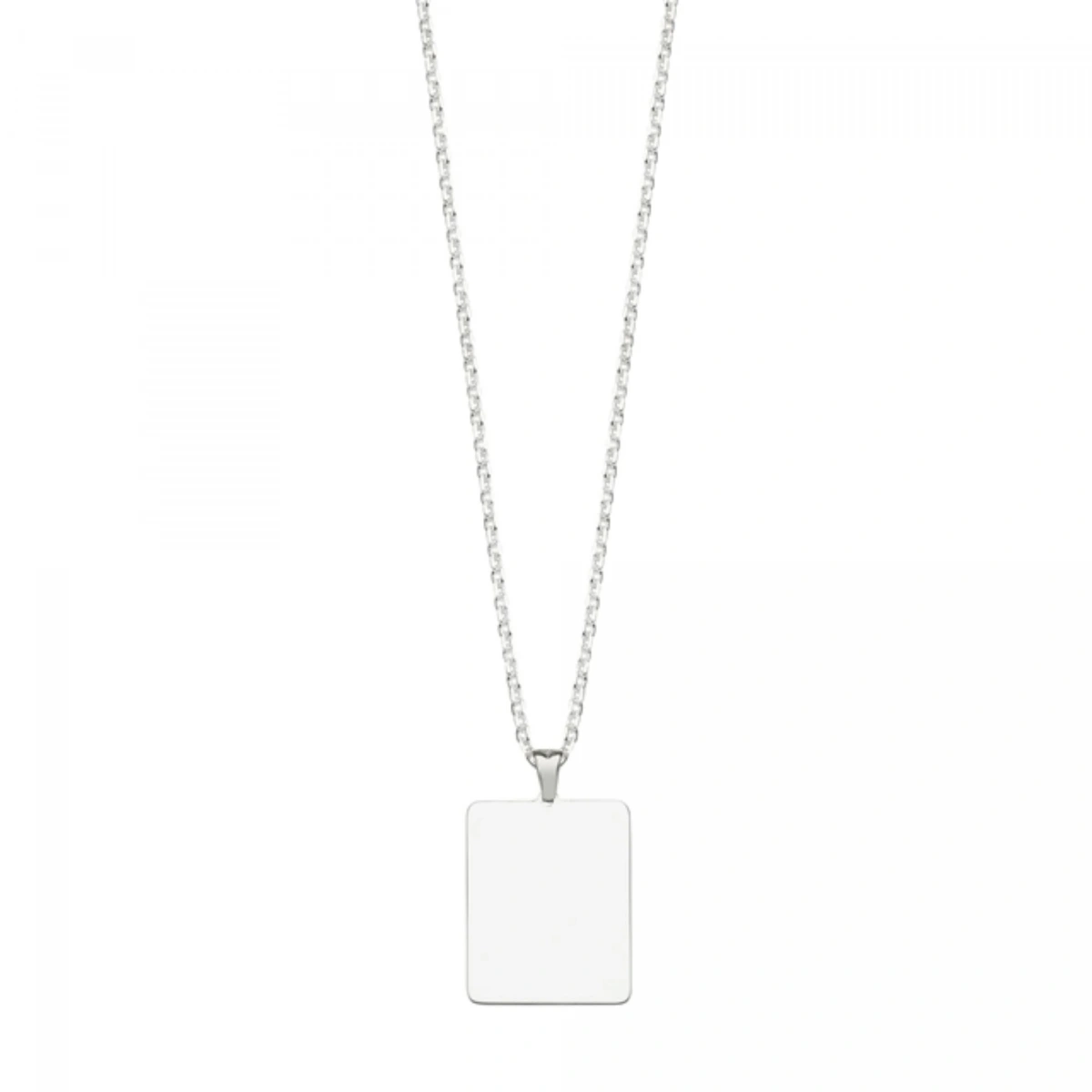 Lazer Kesim Dikdörtgen Plaka Kolye