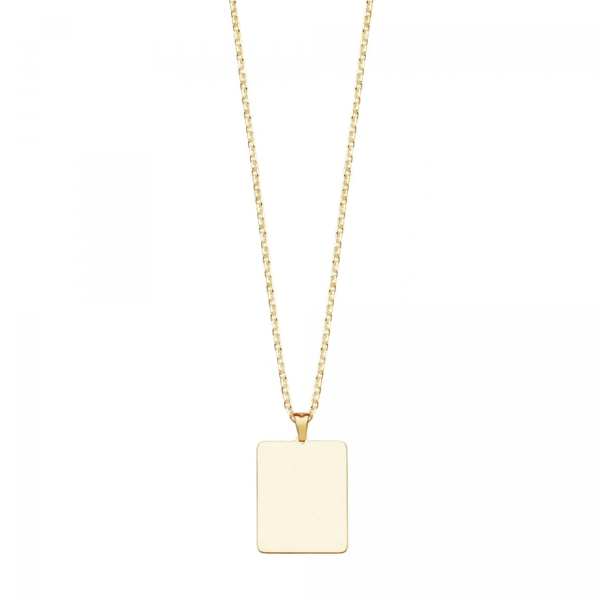 Lazer Kesim Dikdörtgen Plaka Kolye