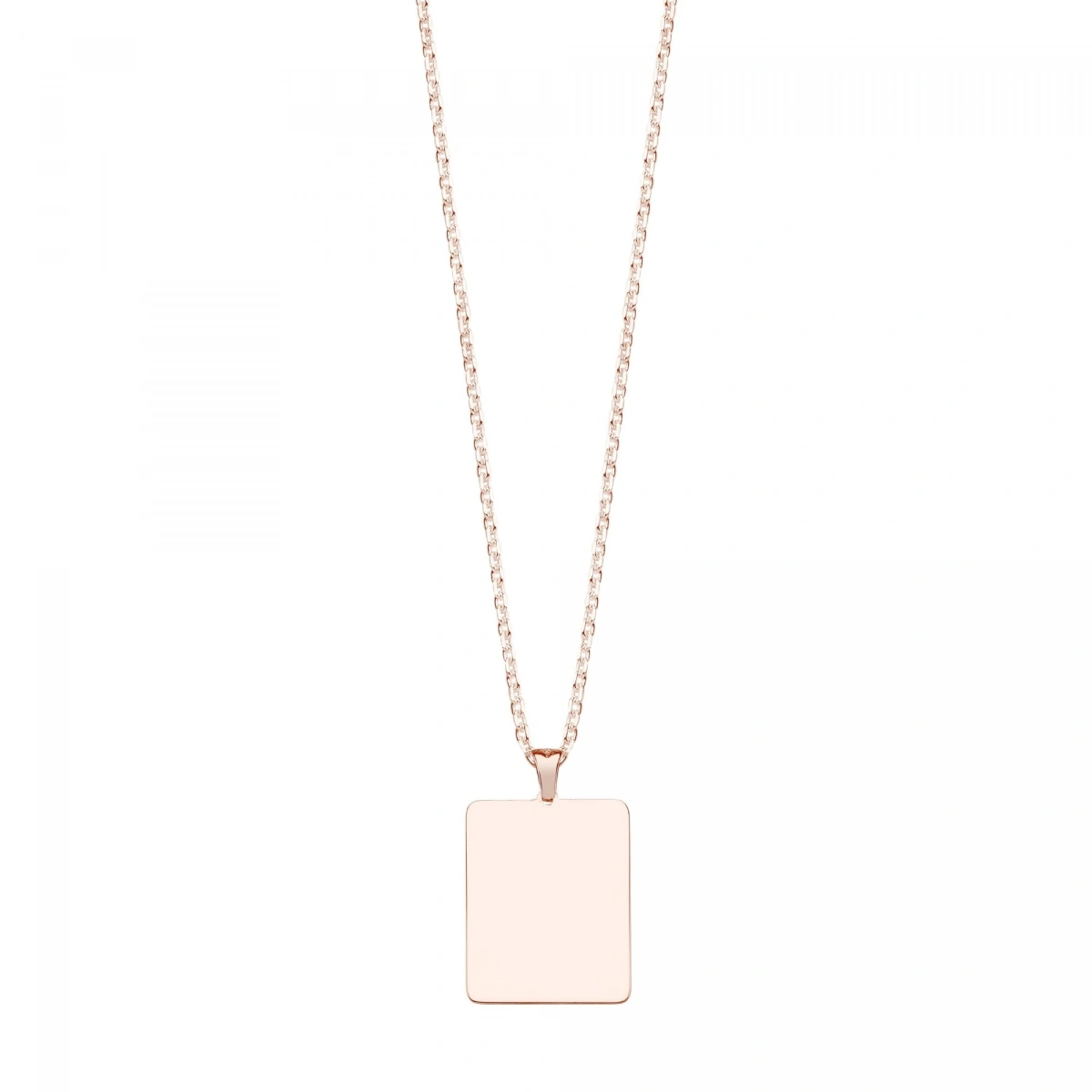 Lazer Kesim Dikdörtgen Plaka Kolye