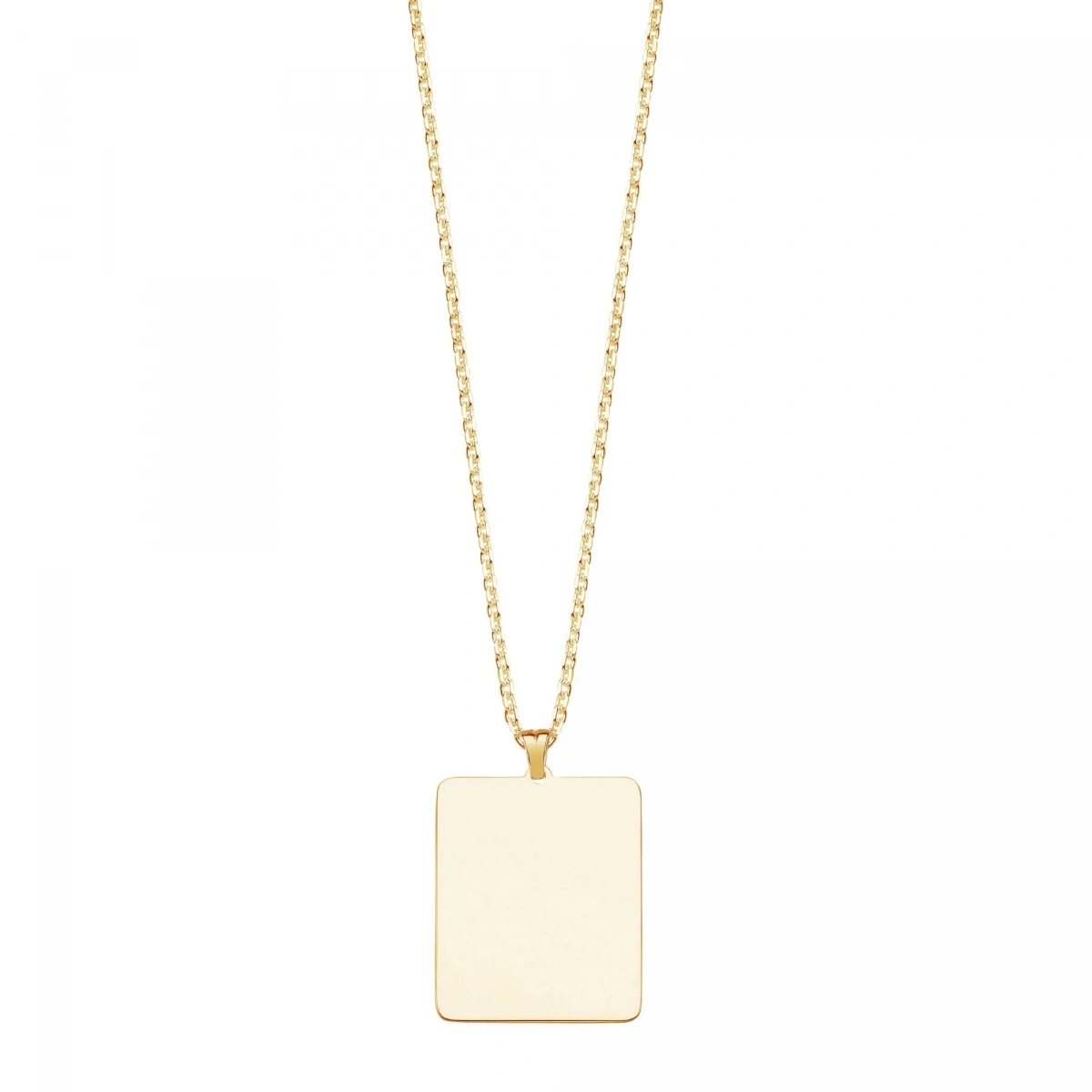 Lazer Kesim Dikdörtgen Plaka Kolye