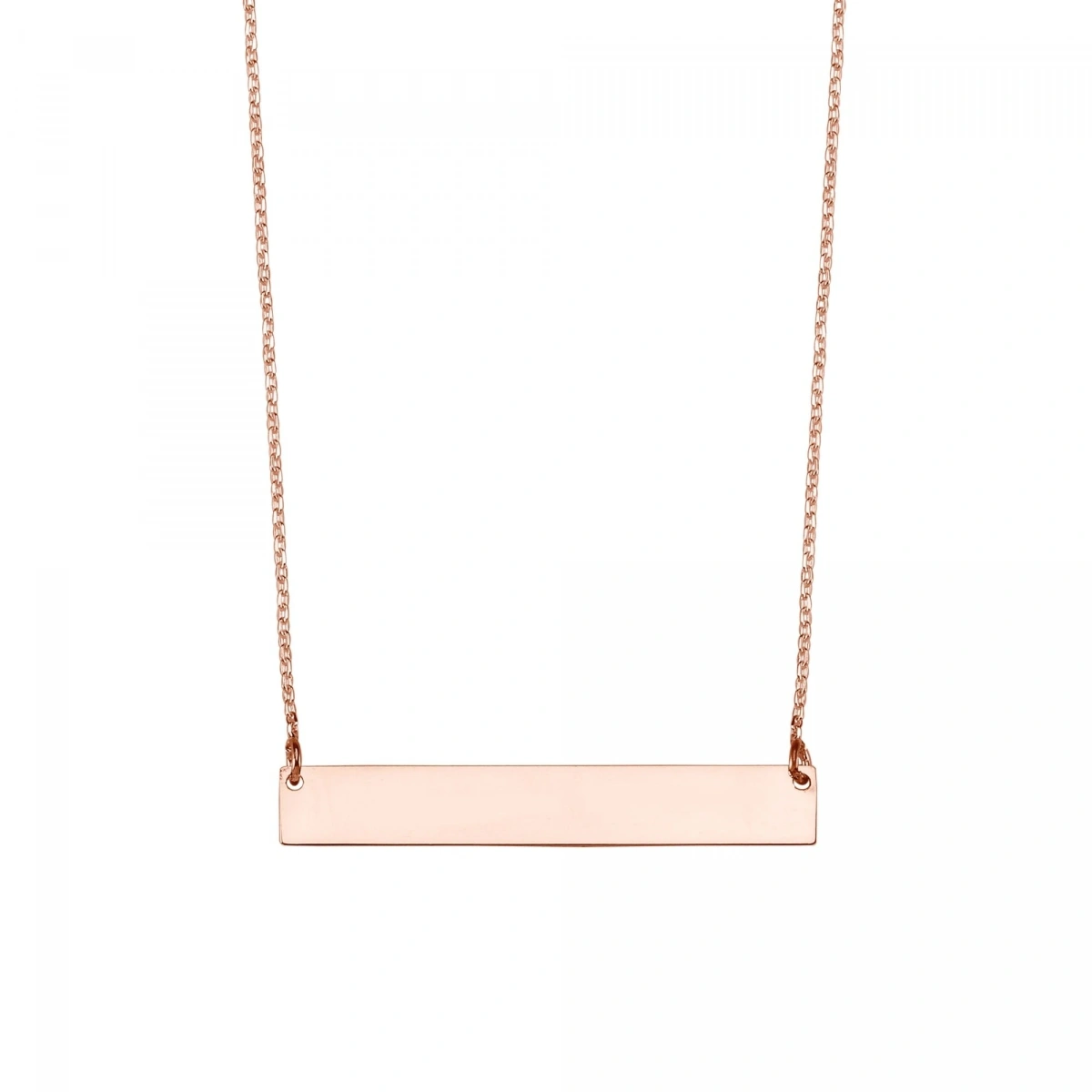 Lazer Kesim Yatay Plaka İsimli Kolye