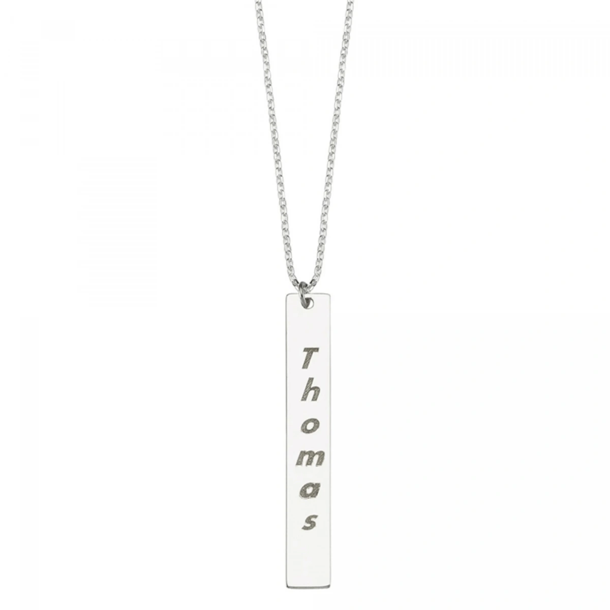 Lazer Kesim Dik Plaka İsimli Kolye