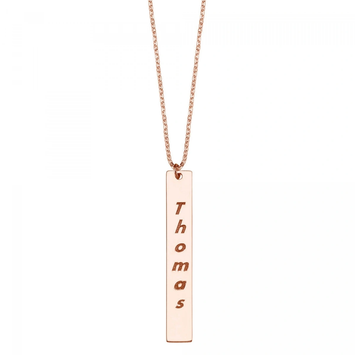 Lazer Kesim Dik Plaka İsimli Kolye