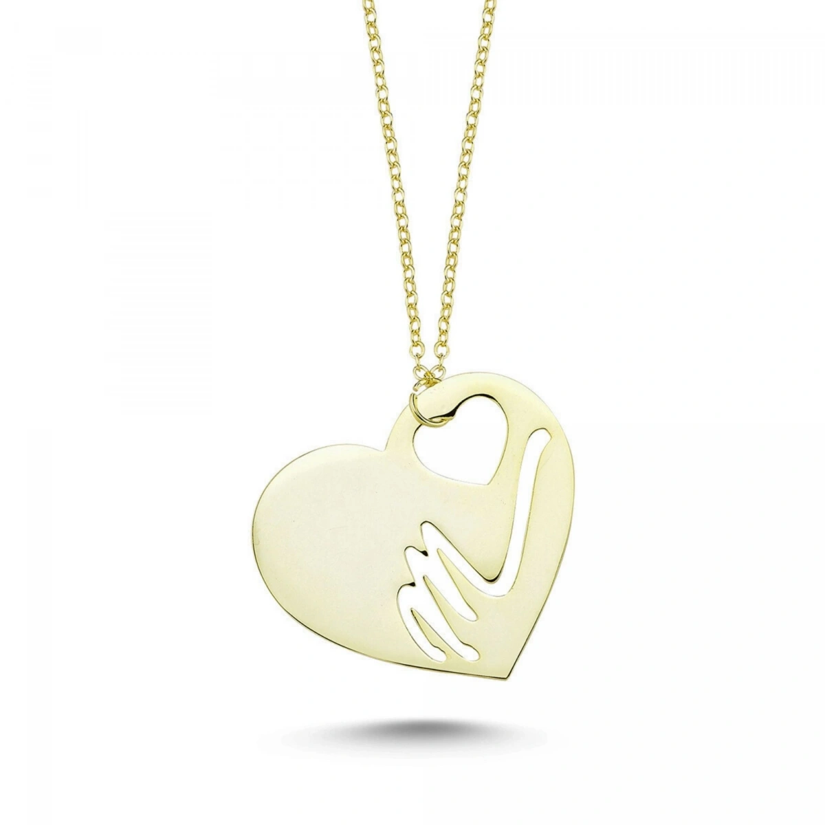 Lazer Kesim Plaka Kalpli ve Harfli Kolye