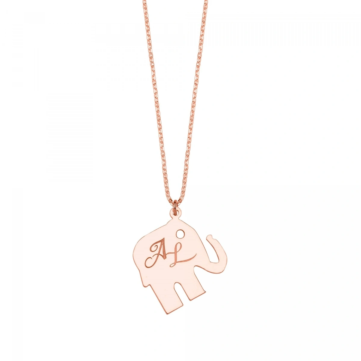 Lazer Kesim Harfli Büyük Boy Fil Kolye