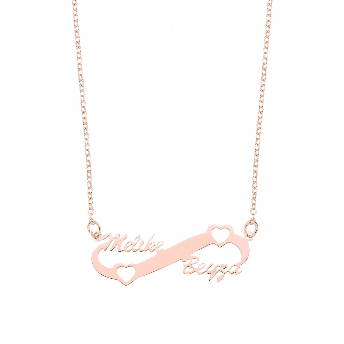 Lazer Kesim Sonsuzluk Kalp İsim Kolye