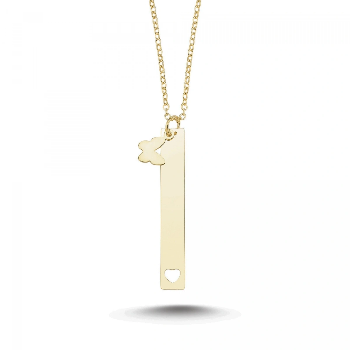 Lazer Kesim İsimli Kalp Kolye