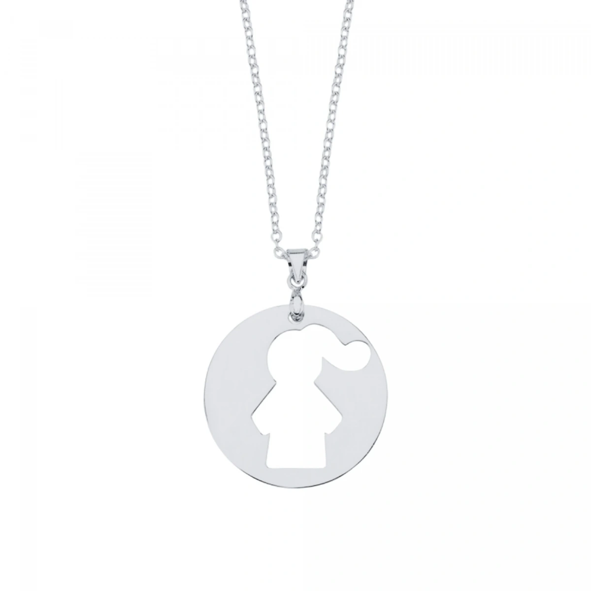 Lazer Kesim Kız Çocuk Figürlü Kolye