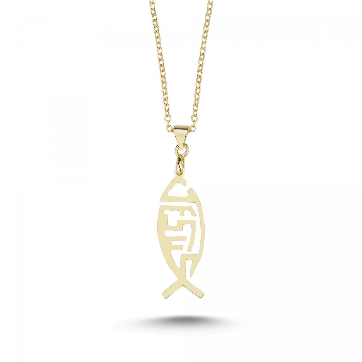 Lazer Kesim Balık Jesus Kolye