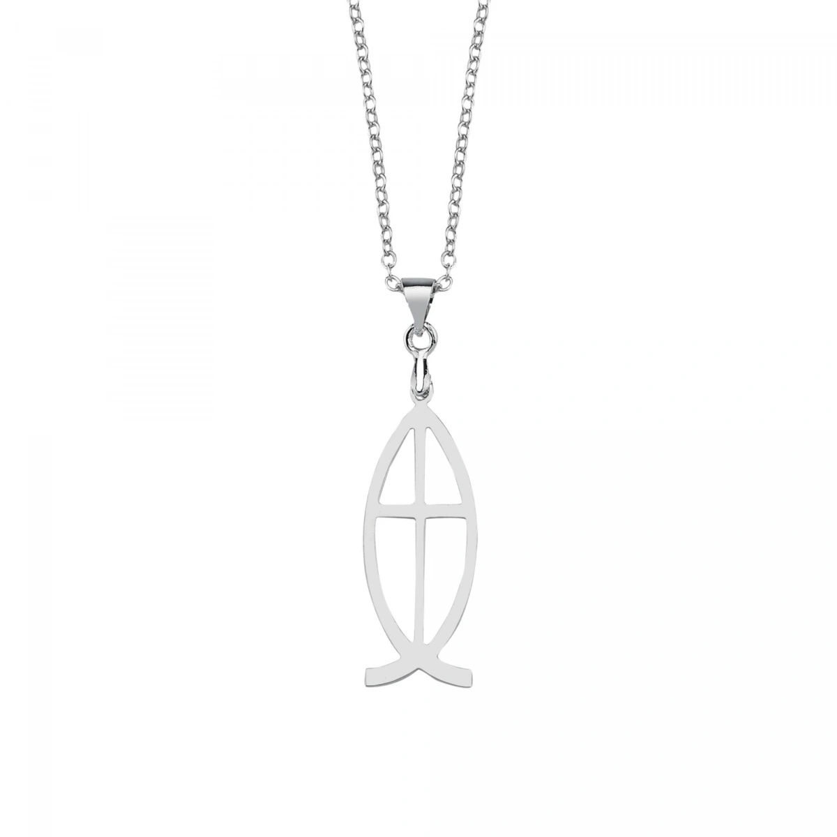 Lazer Kesim Balık Haç Kolye