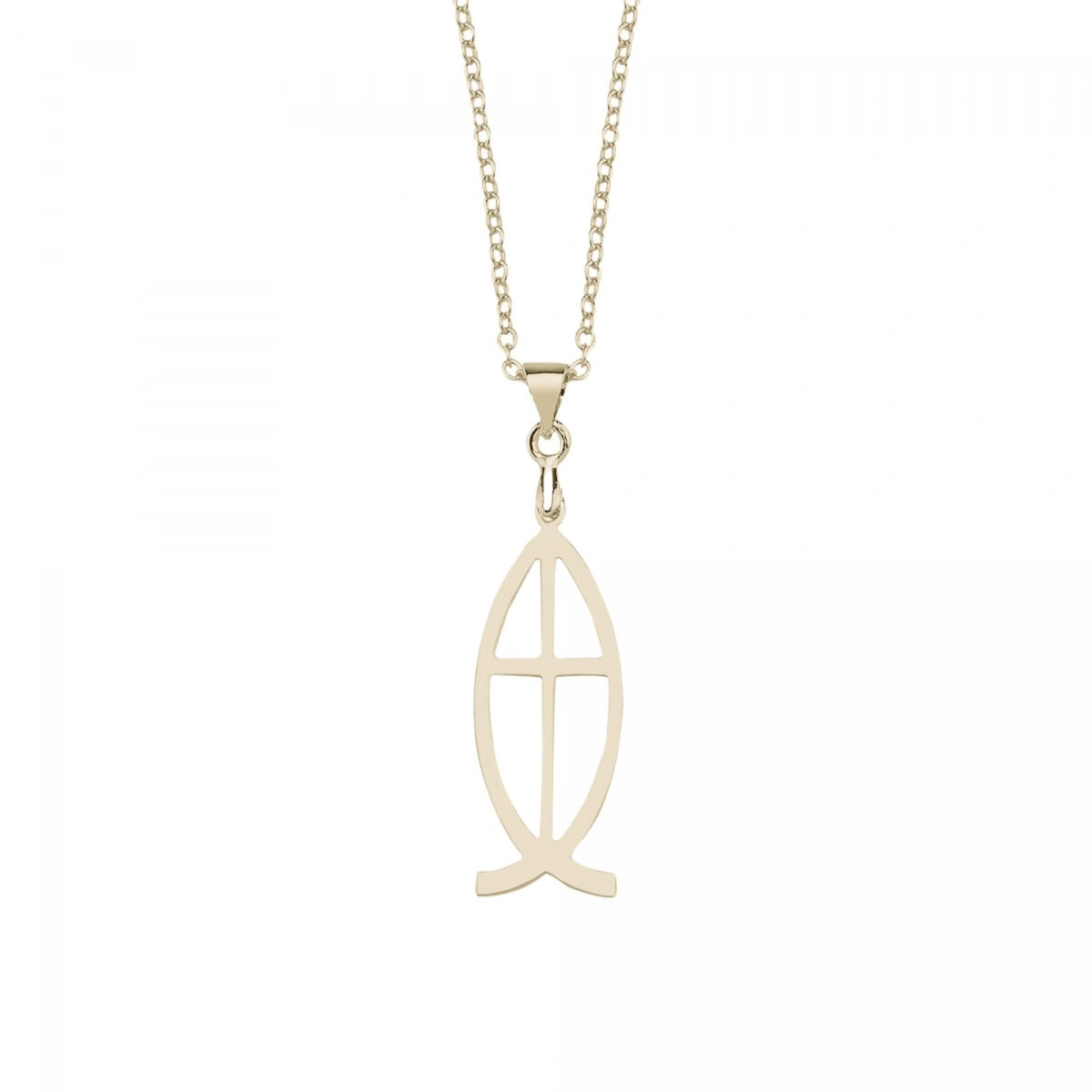 Lazer Kesim Balık Haç Kolye