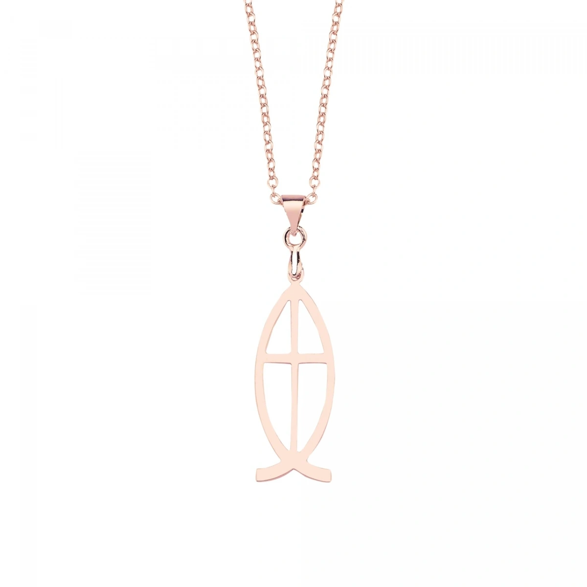 Lazer Kesim Balık Haç Kolye