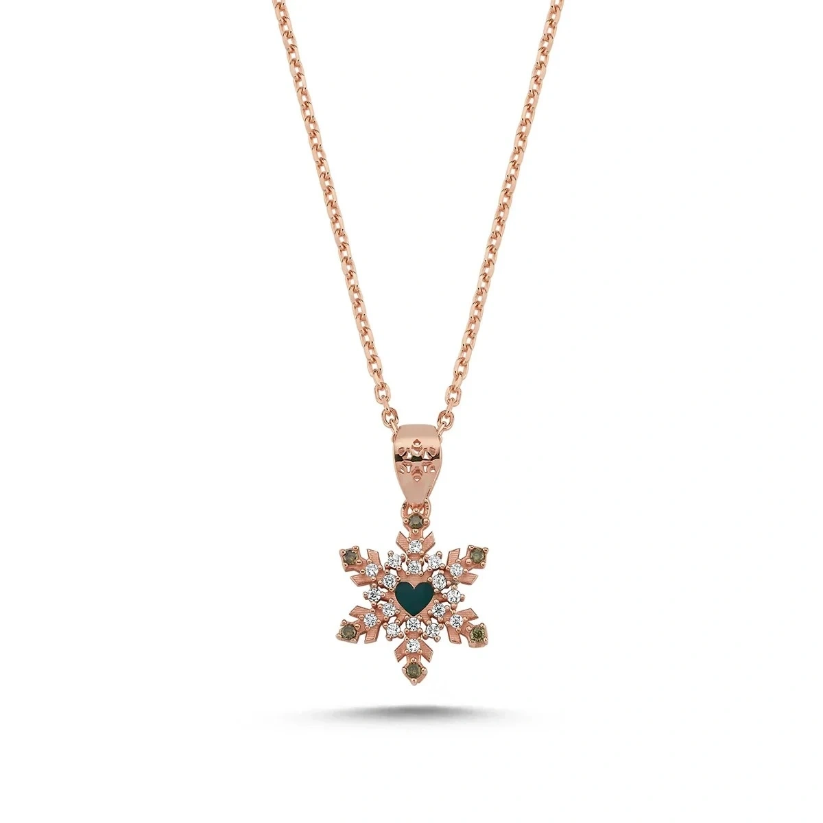 Sürpriz Kar Tanesi Aşk Kolye Rose