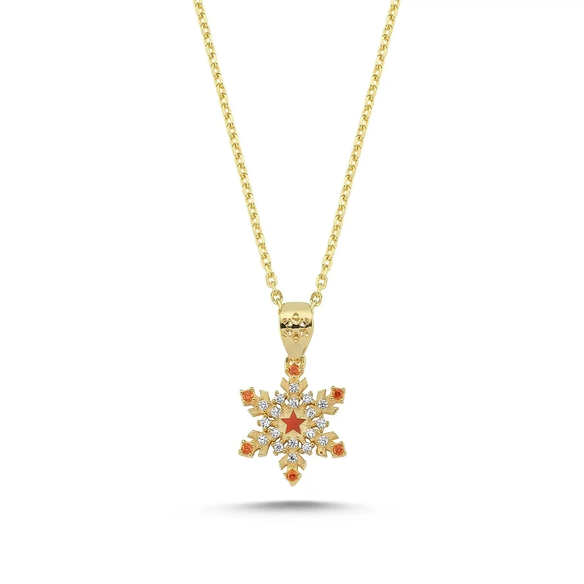 Sürpriz Kar Tanesi Kariyer Kolye Rose