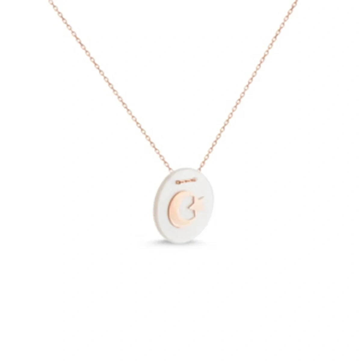 Elips Sedefli Ayyıldız Kolye