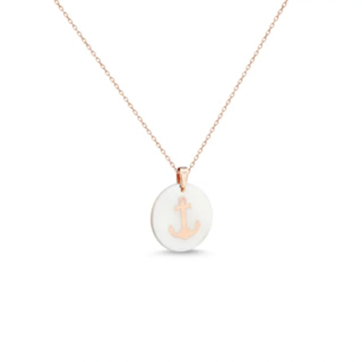 Elips Sedefli Çapa Kolye