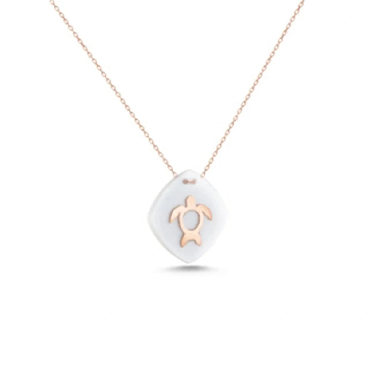 Elips Sedefli Karetta Kolye