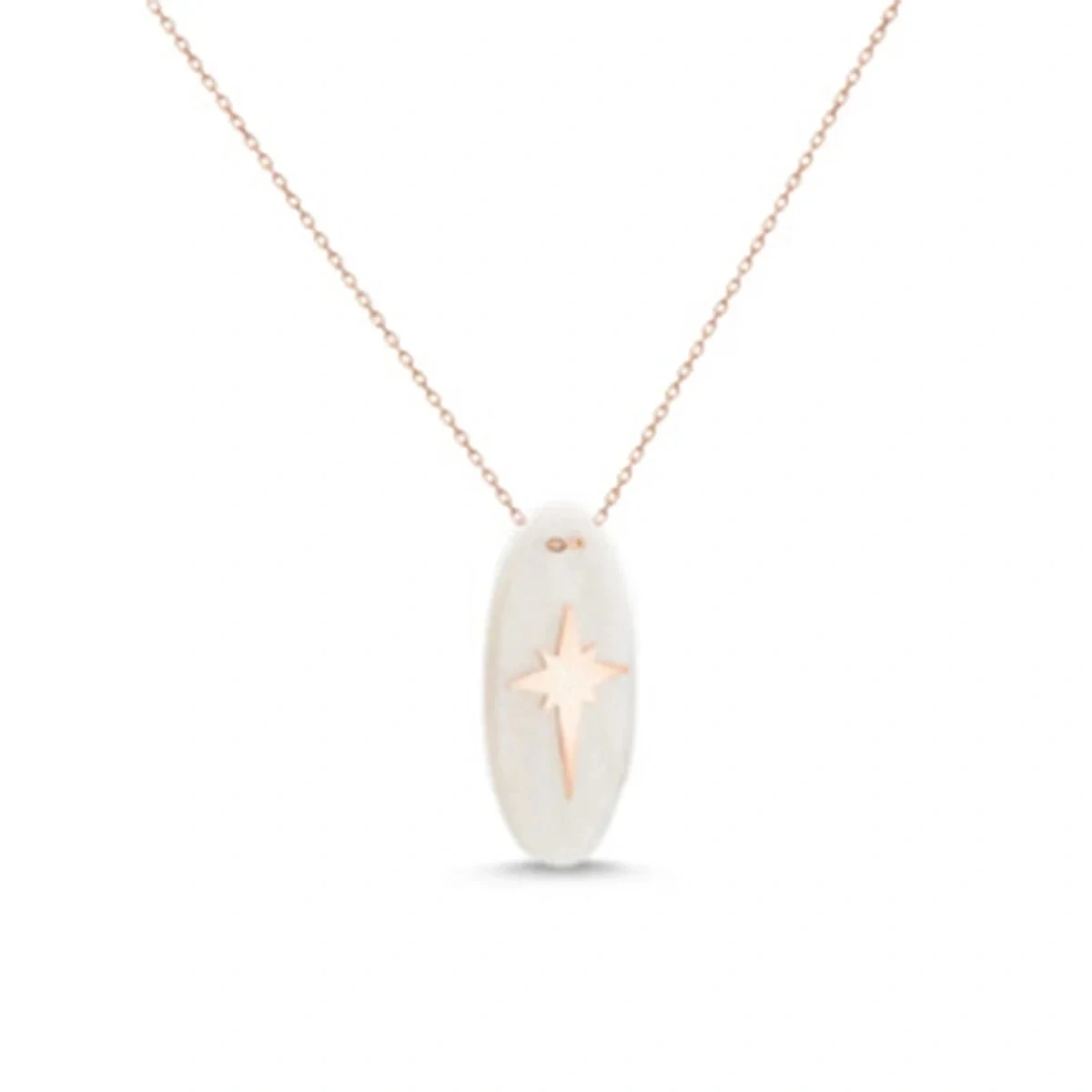 Elips Sedefli Kutup Yıldızı Kolye