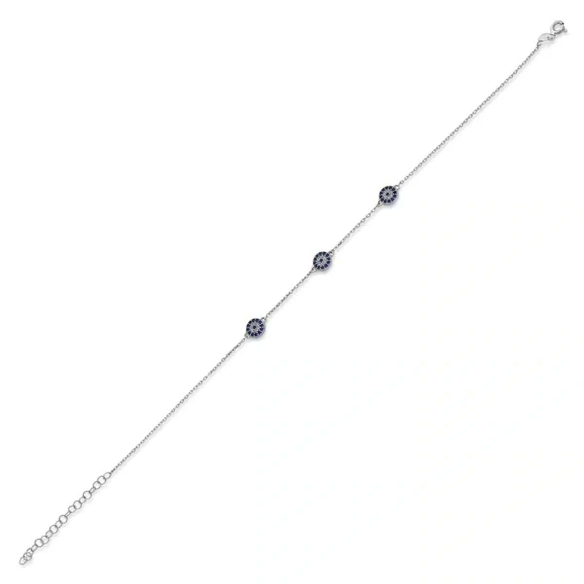 Üçlü Nazar Bocuğu Gümüş Bileklik