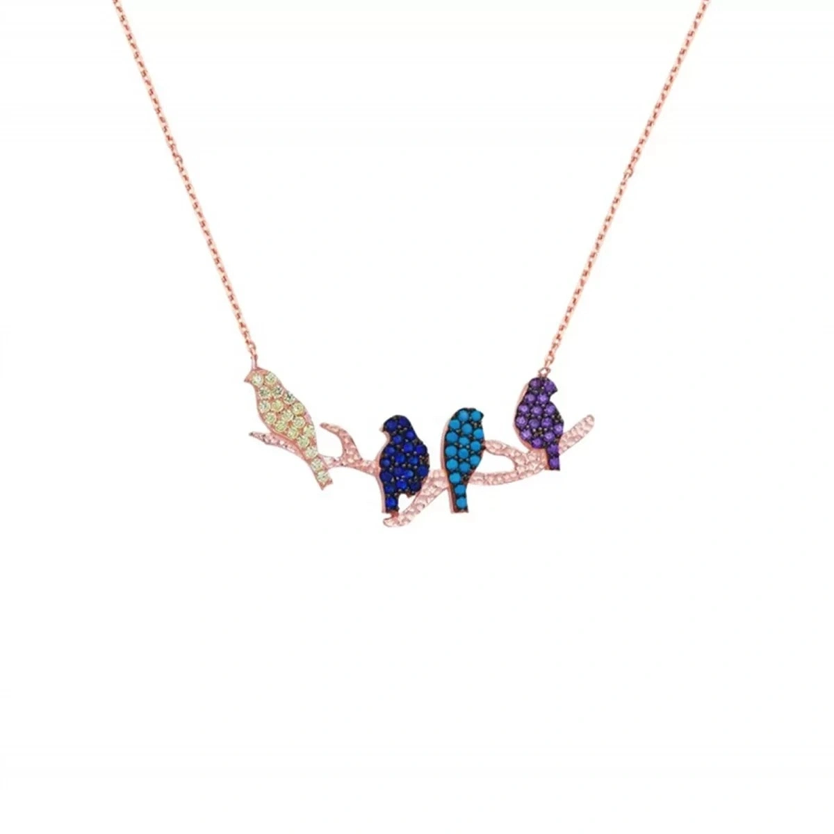 Muhabbet Kuşları Gümüş Kolye