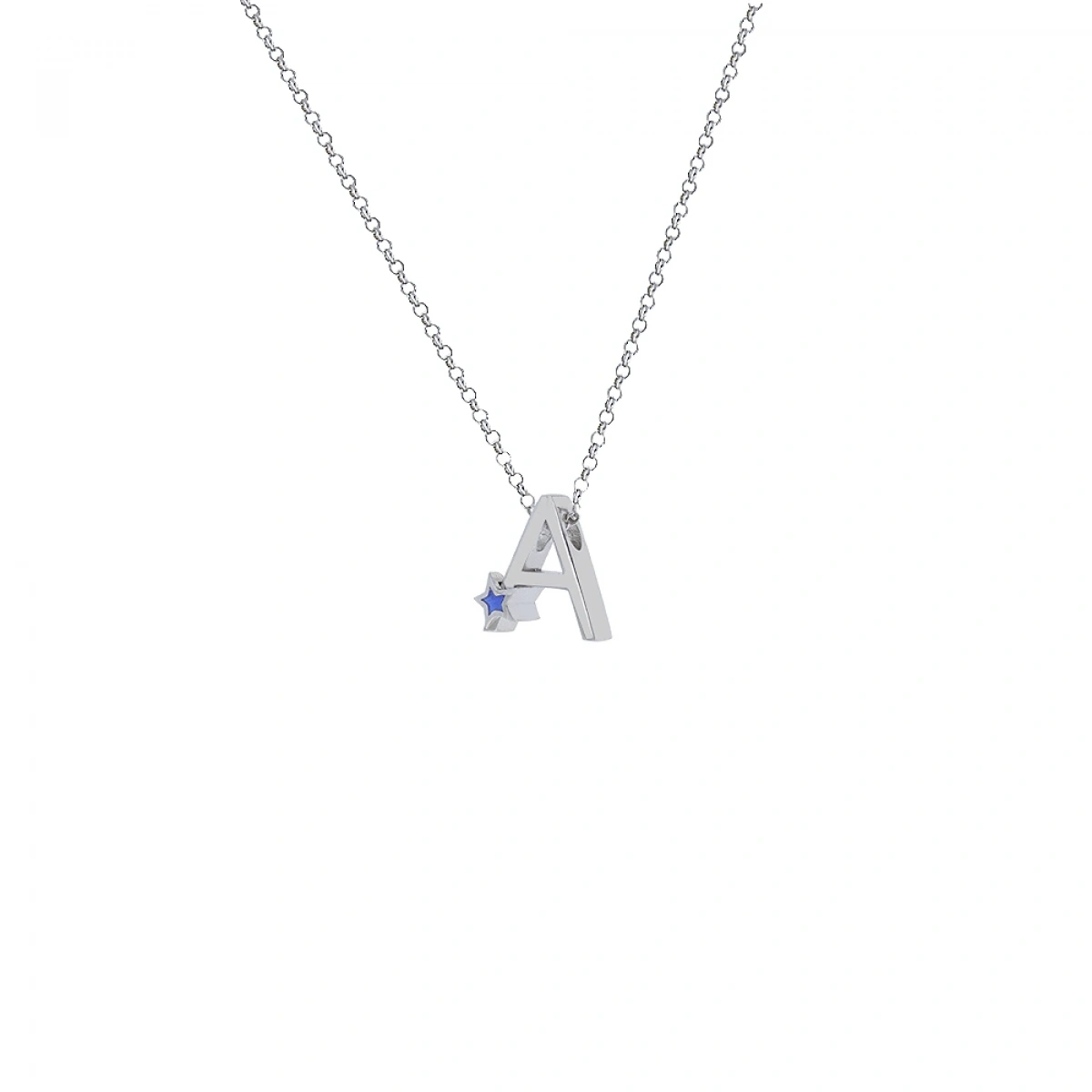 A Harfi Yıldızlı Gümüş Kolye