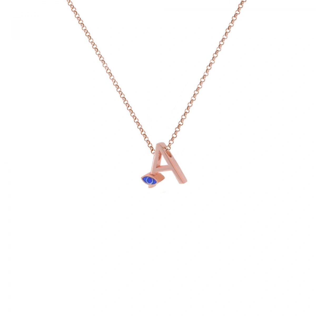 A Harfi Gözlü Gümüş Kolye