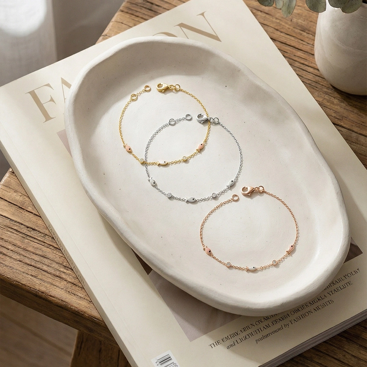 Bereket Balık Mineli Altın Bileklik