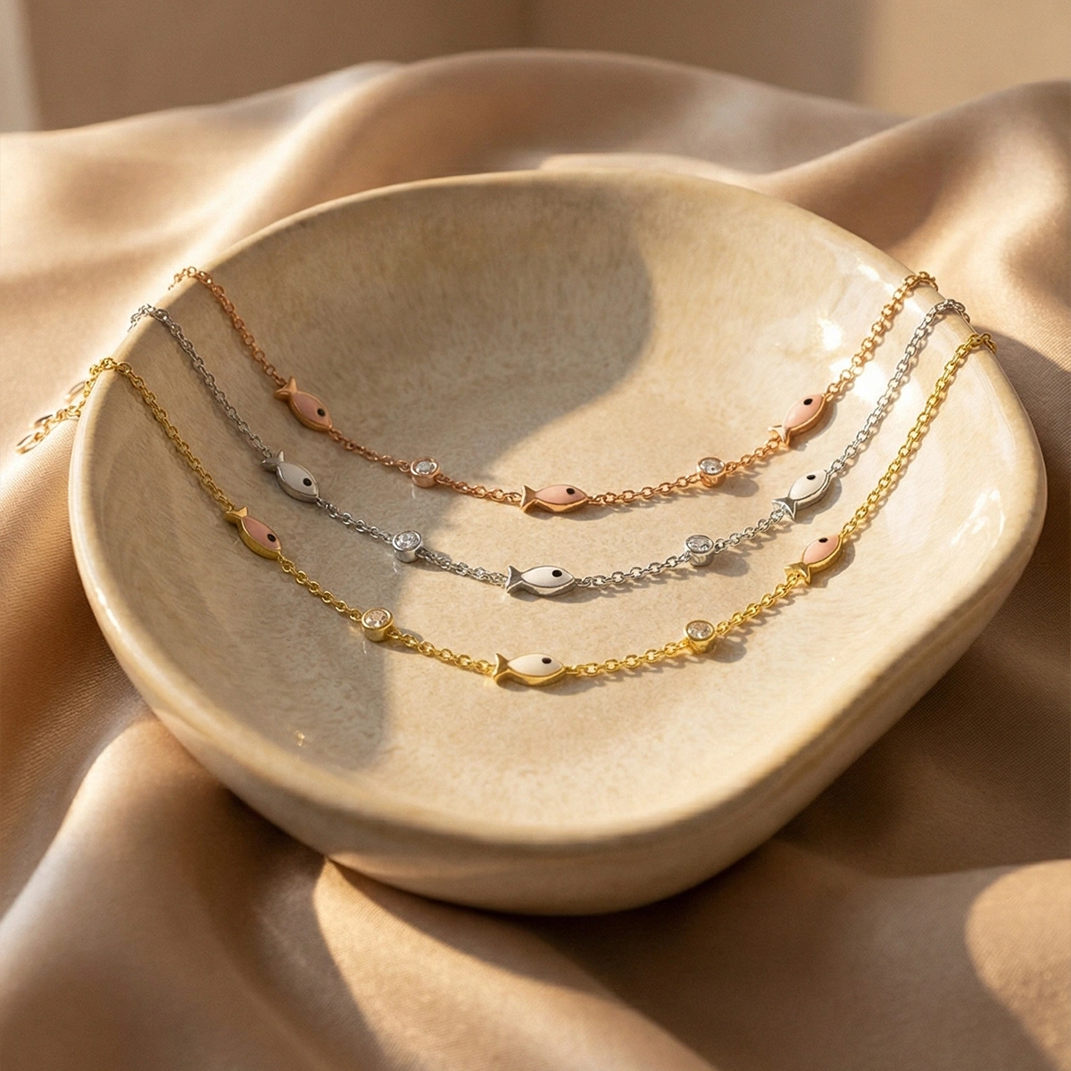 Bereket Balık Mineli Altın Bileklik